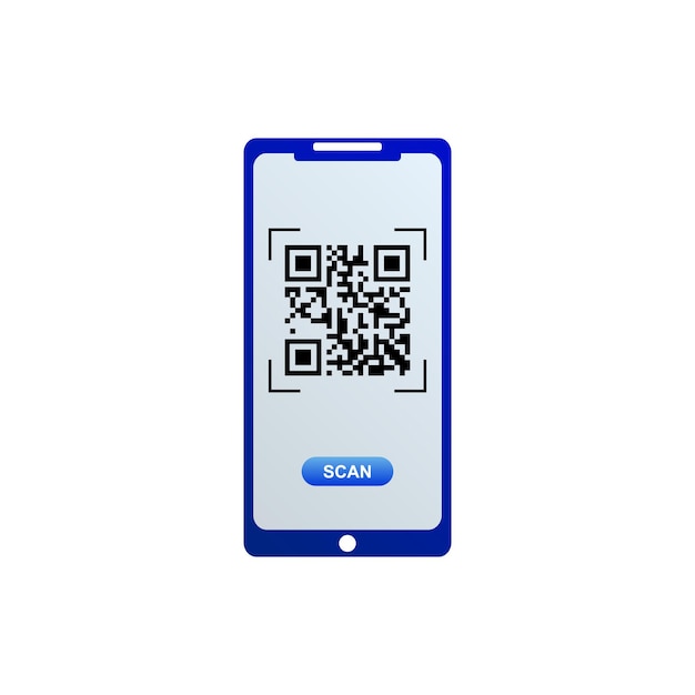 Qr-codepictogram op het smartphonescherm. vector illustratie.