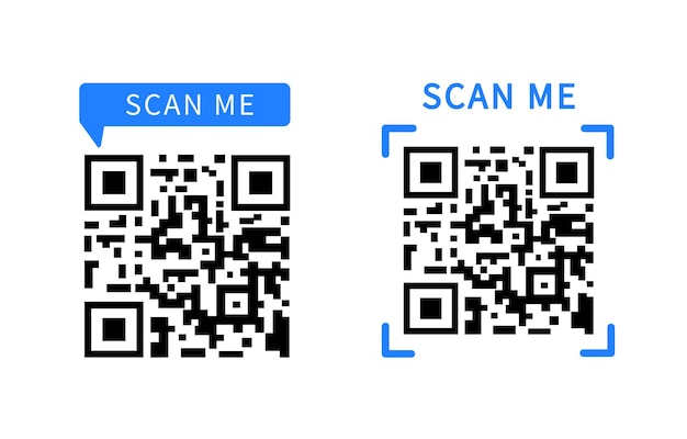 QR-codepictogram voor mobiele app-website voor betaling scan mij QR-code Vectorillustratie