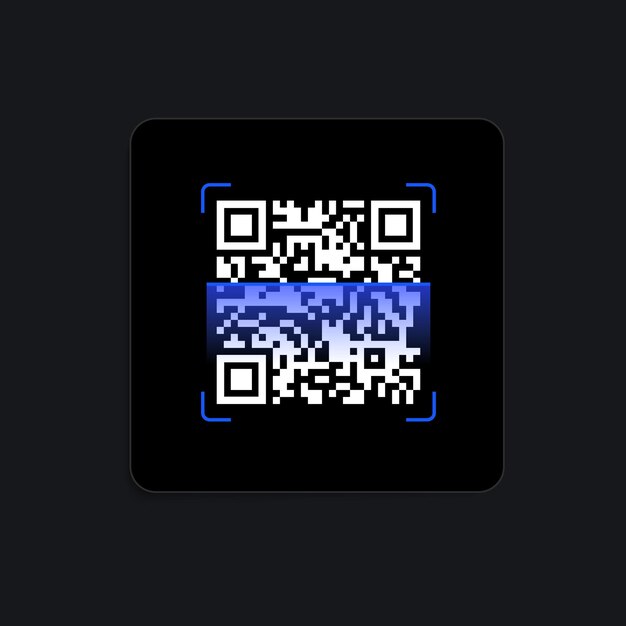 QR-codescanner digitale widget. vector illustratie