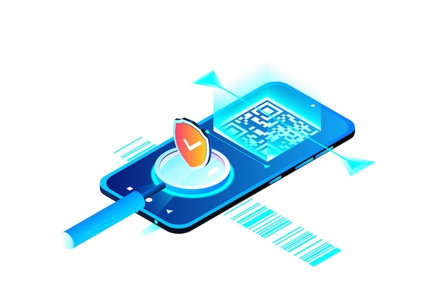 QR Online Isometric Concept