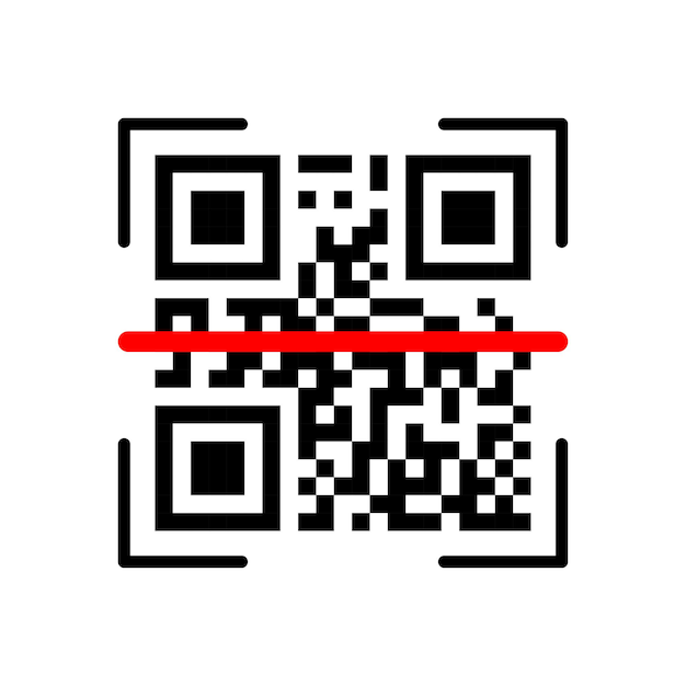 QR Scanning Verification icon on white background. Vector illustration.