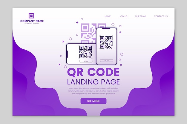 Qr verification code web page template