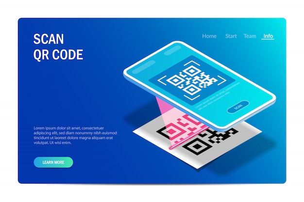 Qr Проверка. Мобильный телефон со сканером читает код QR