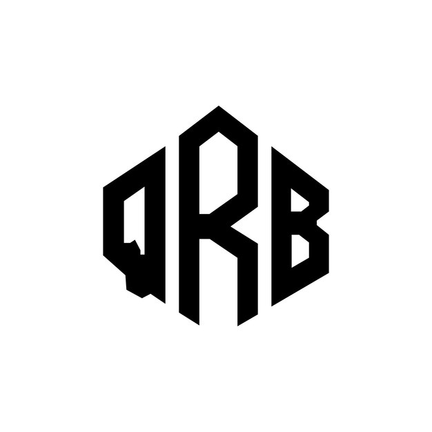 다각형 모양의 QRB 글자 로고 디자인 (QRB 다각형 및 큐브 모양 로고 디자인, QRB 육각형 터 로고 템플릿, 색과 검은색, QRB 모노그램 비즈니스 및 부동산 로고)