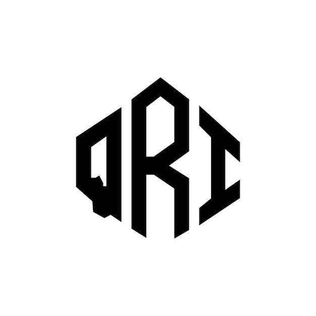 QRI letter logo ontwerp met veelhoek vorm QRI veelhoek en kubus vorm logo ontwerp QRI zeshoek vector logo sjabloon witte en zwarte kleuren QRI monogram bedrijf en vastgoed logo