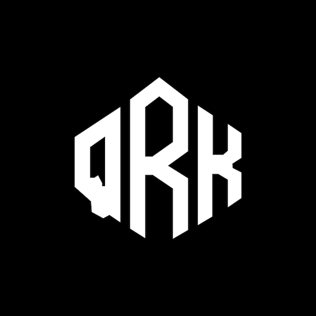 ベクトル qrk 文字ロゴのデザイン: 複数角形 (qrk) 複数角と立方体の形状のロゴデザイン: qrk 六角ベクトルロゴのテンプレート: 白と黒の色: qrk モノグラム: ビジネスと不動産のロゴ