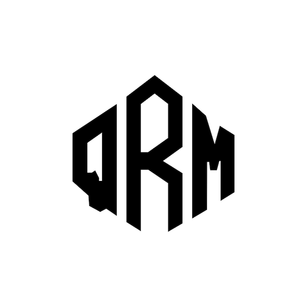 QRM letter logo design with polygon shape QRM polygon and cube shape logo design QRM hexagon vector logo template white and black colors QRM monogram business and real estate logo