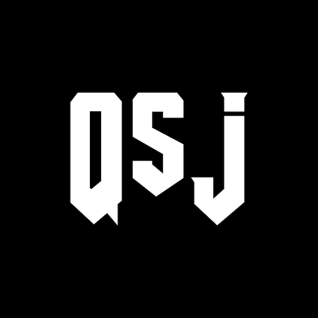 QSJ letter logo ontwerp voor technologiebedrijf QSJ logo ontwerp zwarte en witte kleurencombinatie QSJ logo QSJ vector QSJ ontwerp QSJ icoon QSJ alfabet QSJ typografie logo ontwerp