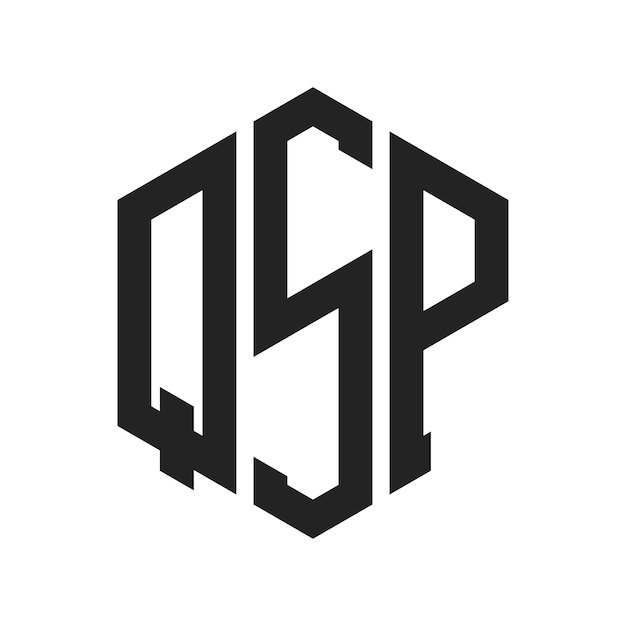qsp logo design initial letter qsp monogram logo using hexagon shape