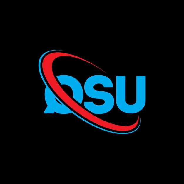 Логотип QSU буква QSU буква дизайн логотипа Инициалы логотипа QSU, связанный с кругом и заглавными буквами, логотип QSU типография для технологического бизнеса и бренда недвижимости
