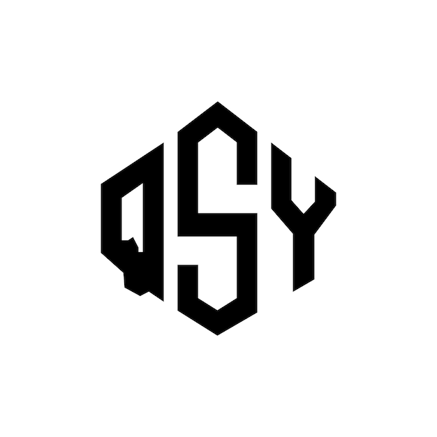 Vettore design del logo di lettera qsy con forma di poligono qsy poligono e forma di cubo design del logo qsy esagono vettoriale modello di logo colori bianco e nero qsy monogramma business e logo immobiliare