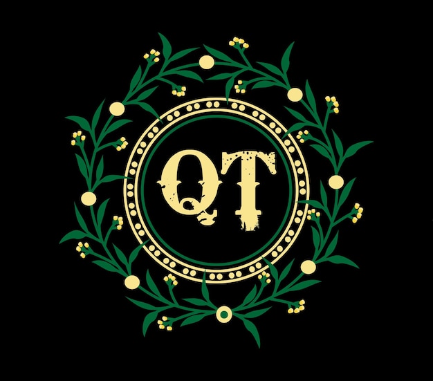 원형 모양의 QT 문자 로고 디자인 QT 원형 및 큐브 모양 로고 디자인 QT 모노그램 비즈니스
