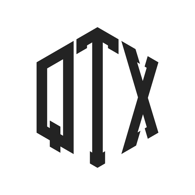 QTX ロゴデザイン イニシャルレター QTX モノグラム ロゴは六角形を使用しています