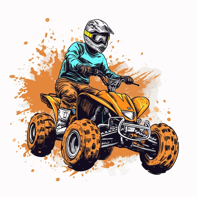 Vector quad bike isolated on white background offroad bike illustration