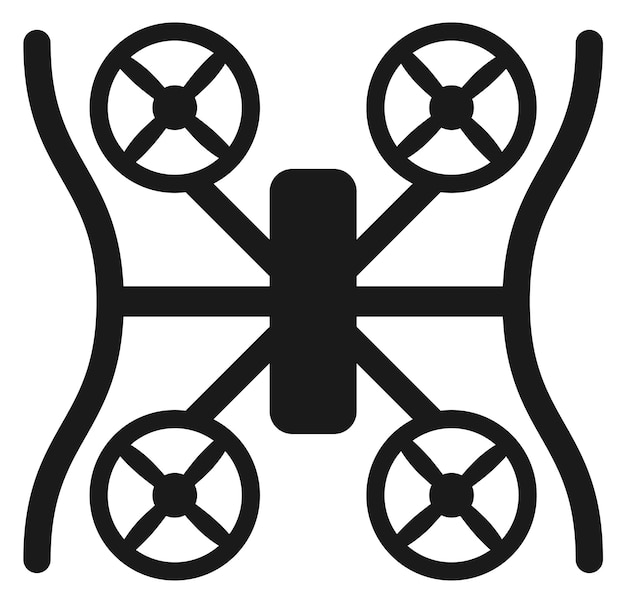 Quadrocopter 黒いアイコン 飛行リモート コントロール航空機