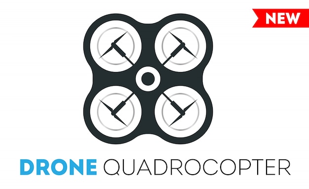 Vector quadrocopter drone vector pictogram.