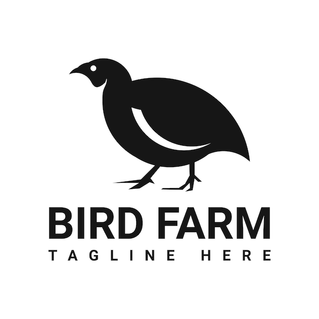 ウズラ鳥ファームのロゴのベクトルのテンプレート