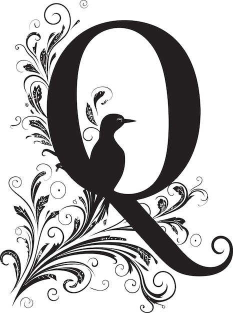 Vector quaint flourish delightful letter q vector art quintessential script ornate font q decor vector