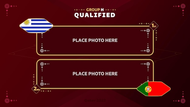 Vector qualified to next round group f qatar 2022 template design