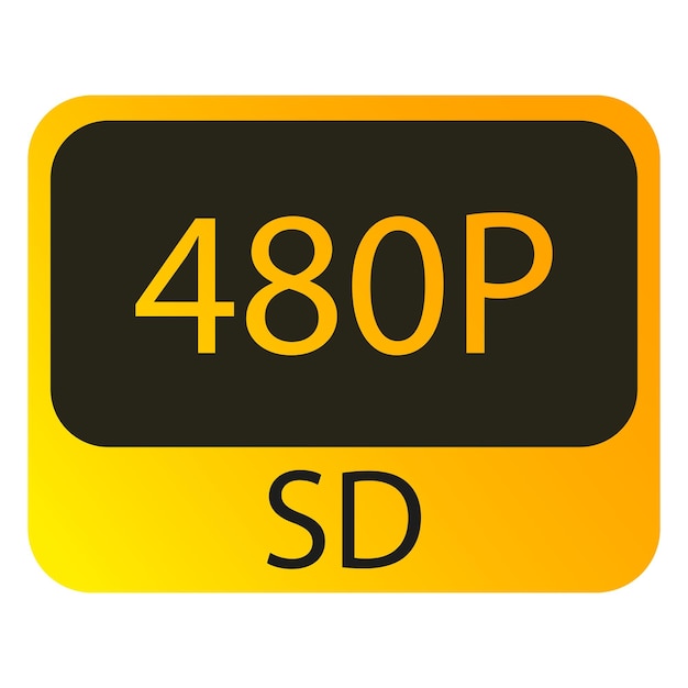 Quality 480P SD line icon Resolution image camera display photo matrix Vector icon for business and advertising