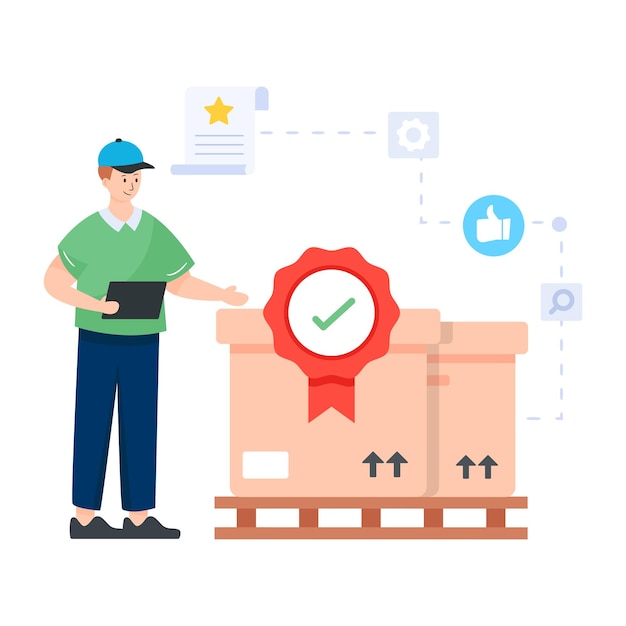 Quality assurance flat illustration vector