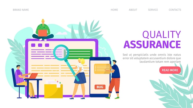 quality assurance and programming development landing page