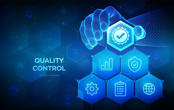 Vector quality control quality standards control assurance warranty iso standardization certification
