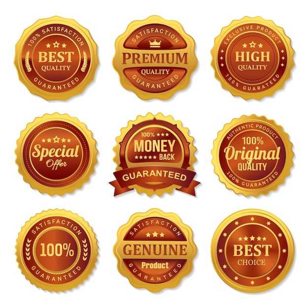 Quality and guarantee badges collection