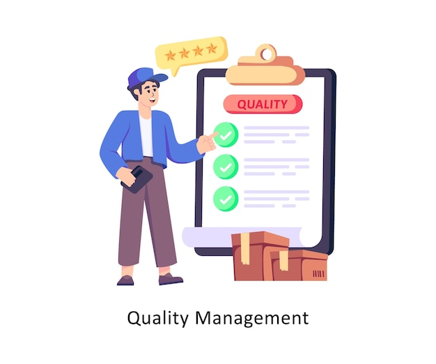 ベクトル quality management flat style design vector stock illustrations