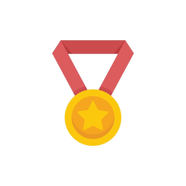 Quality medal icon flat vector certificate award premium badge isolated