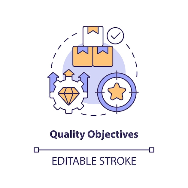 Vector quality objectives concept icon