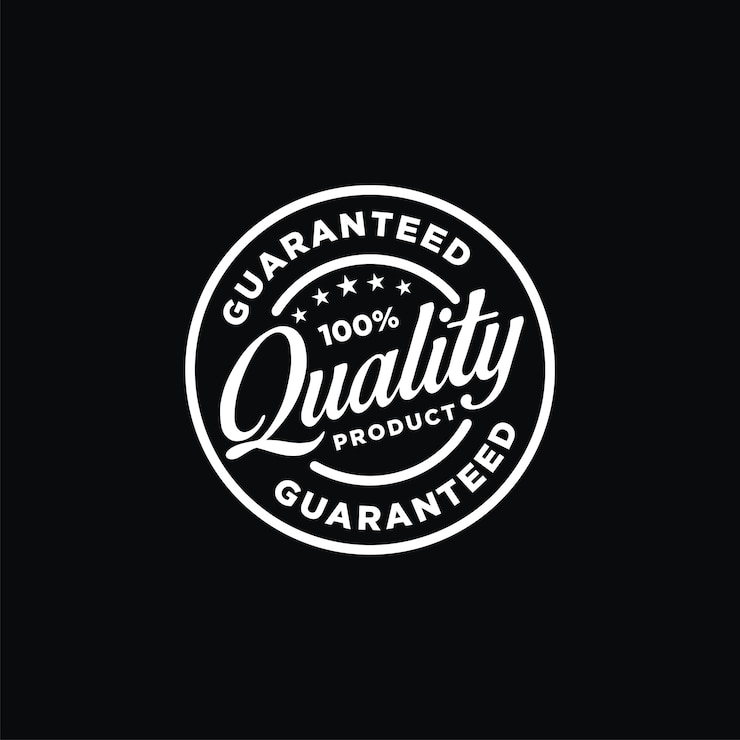 Vector quality product guaranteed stamp logo design