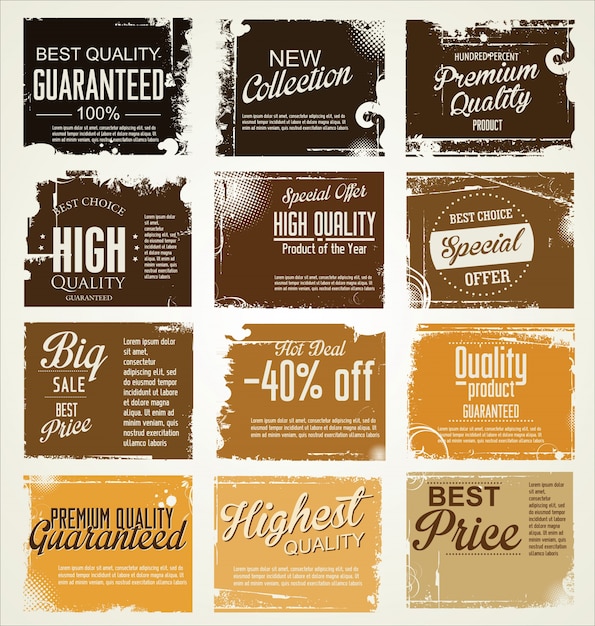quality retro vintage labels collection