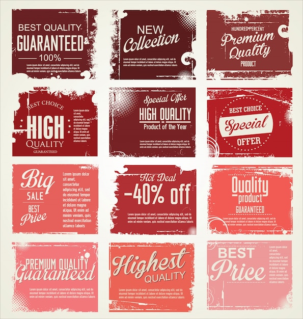 Vector quality retro vintage labels collection