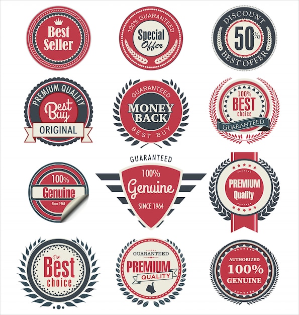 quality retro vintage labels collection