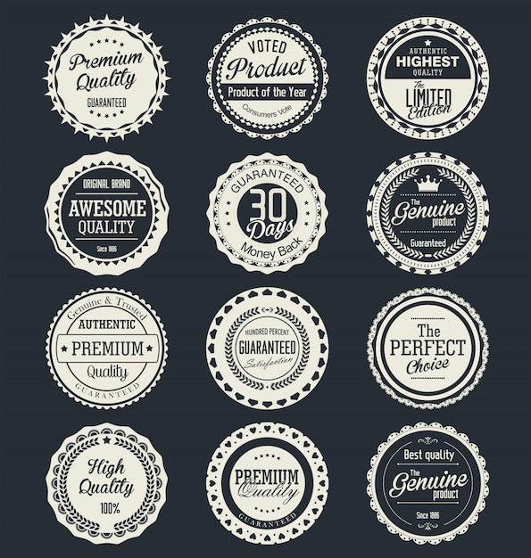 quality retro vintage labels