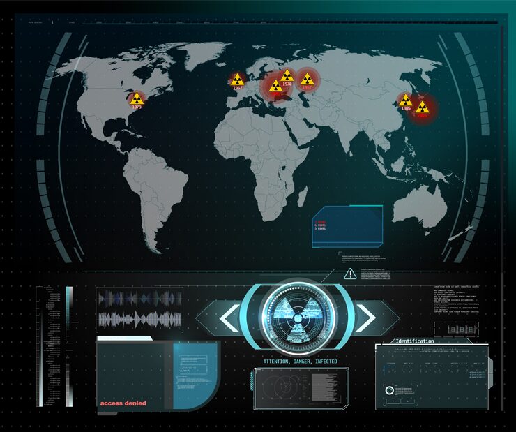 Vector quantum computer, large data processing, database concept.cpu isometric banner. central computer processors cpu concept.digital chip futuristic microchip processor with lights on the blue background.