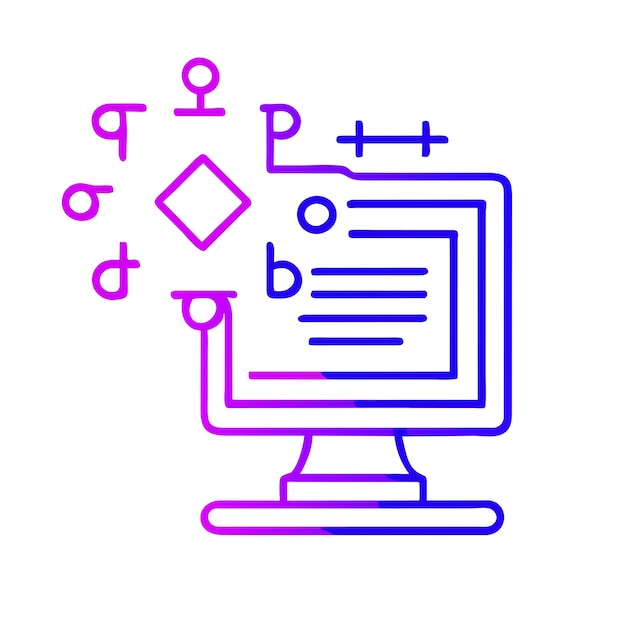 量子计算机编程矢量图形插图 EPS 源文件格式 无损缩放