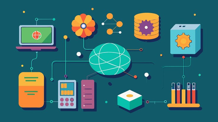 Vector quantum computer programming vector graphics illustration eps source file format lossless scaling ic