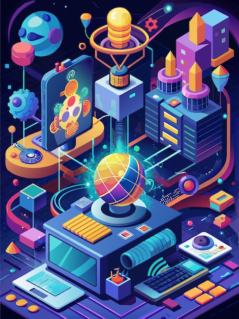 quantum computer programming vector graphics illustration eps source file format lossless scaling ic
