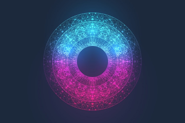 quantum computer technology concept. deep learning artificial intelligence.