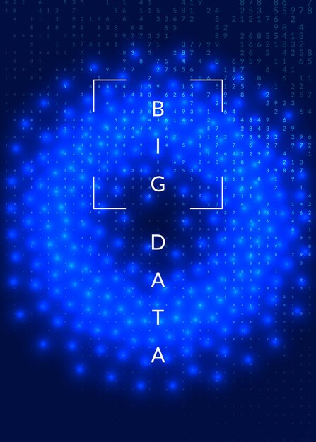 Vettore sfondo del calcolo quantistico tecnologia per la visualizzazione di big data