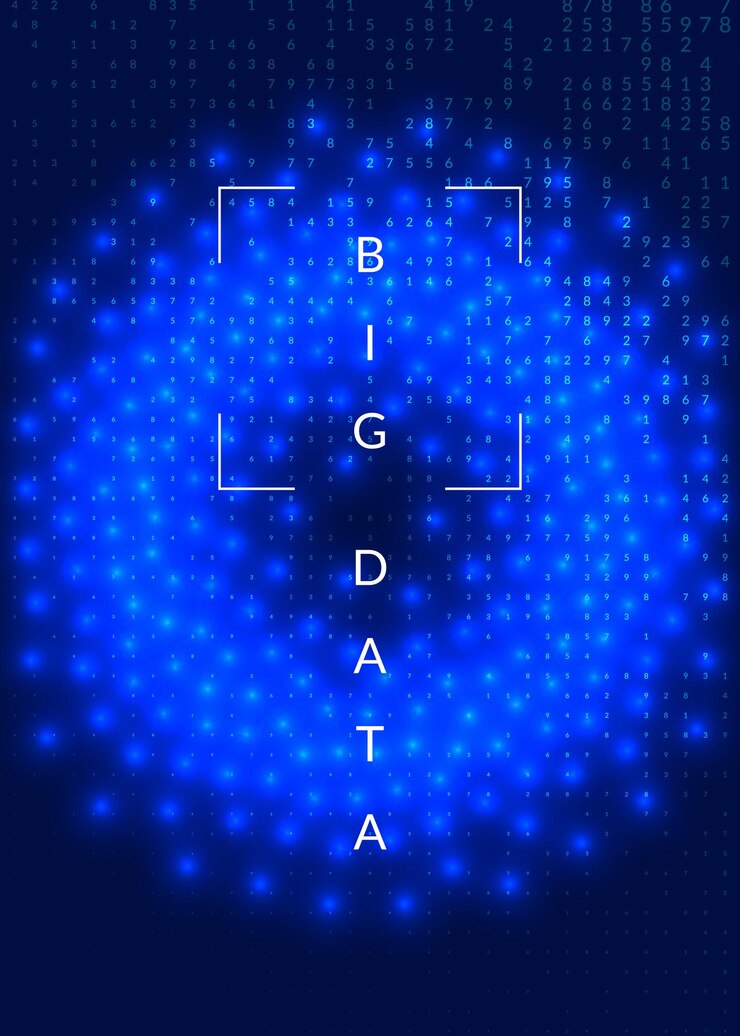Vector quantum computing background technology for big data visualiza