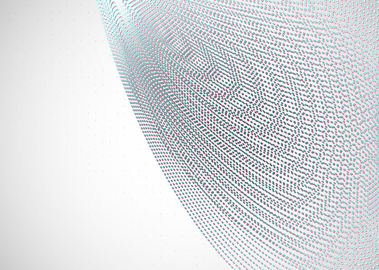 Vector quantum computing background. technology for big data, visualization, artificial intelligence and deep learning. design template for computing concept. futuristic quantum computing backdrop.
