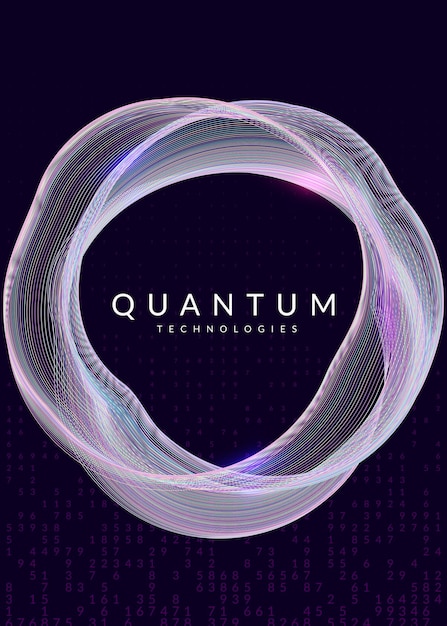 Quantum computing background. technology for big data, visualization, artificial intelligence and deep learning. design template for software concept. cyber quantum computing backdrop.