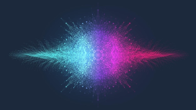 Вектор Концепция квантовых вычислений глубокое обучение искусственный интеллект визуализация алгоритмов больших данных