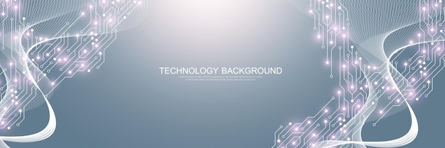Quantum computing concept Motherboard computer gegenereerd abstracte achtergrond Deep learning kunstmatige intelligentie Big data algoritmen visualisatie Vector illustratie