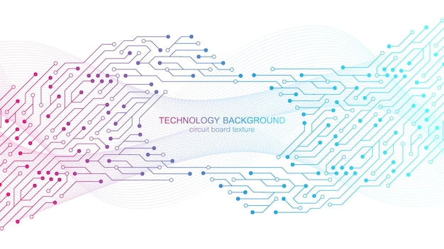 Vettore concetto di calcolo quantistico motherboard computer generato sfondo astratto apprendimento profondo intelligenza artificiale algoritmi di grandi dati visualizzazione illustrazione vettoriale