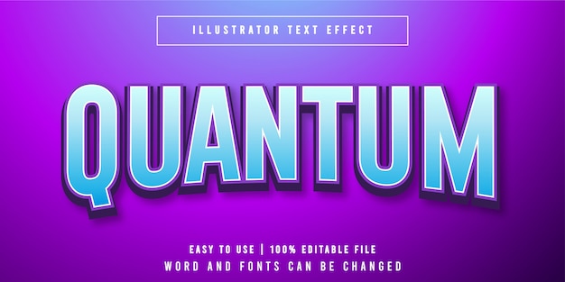 Vector quantum editable game title style text effect