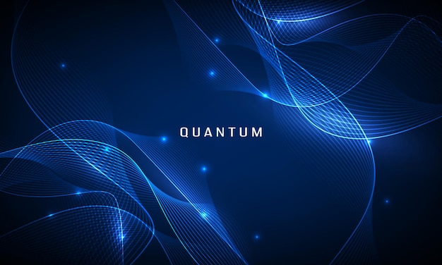 量子革新技術人工知能デジタル ビッグ データの可視化量子コンピューター技術の背景ベクトル イラスト